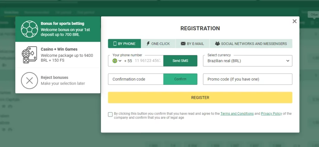 Betwinner Registration Process